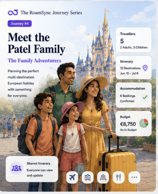 The Patel Family's journey card